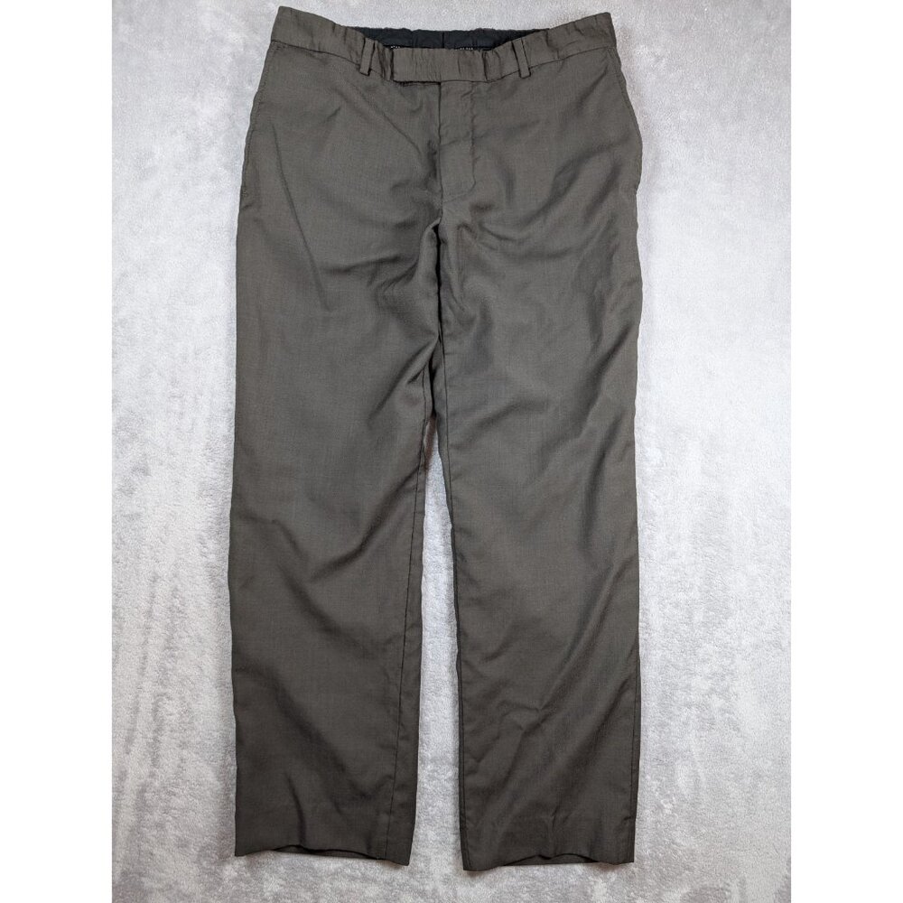 Hugo Boss Wool Dress Pants Men 34 Brown Formal Slacks Trouser Professor Academia